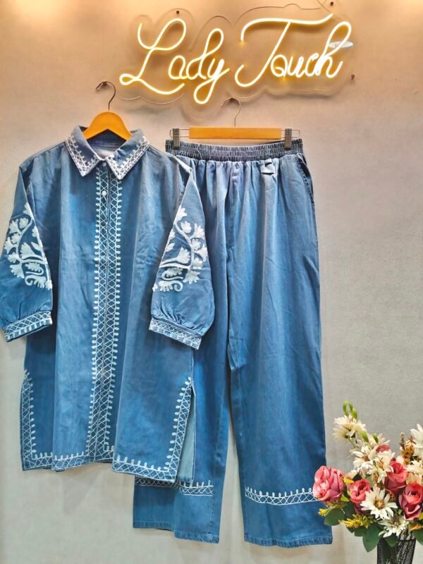 Denim cord set (embroidery)