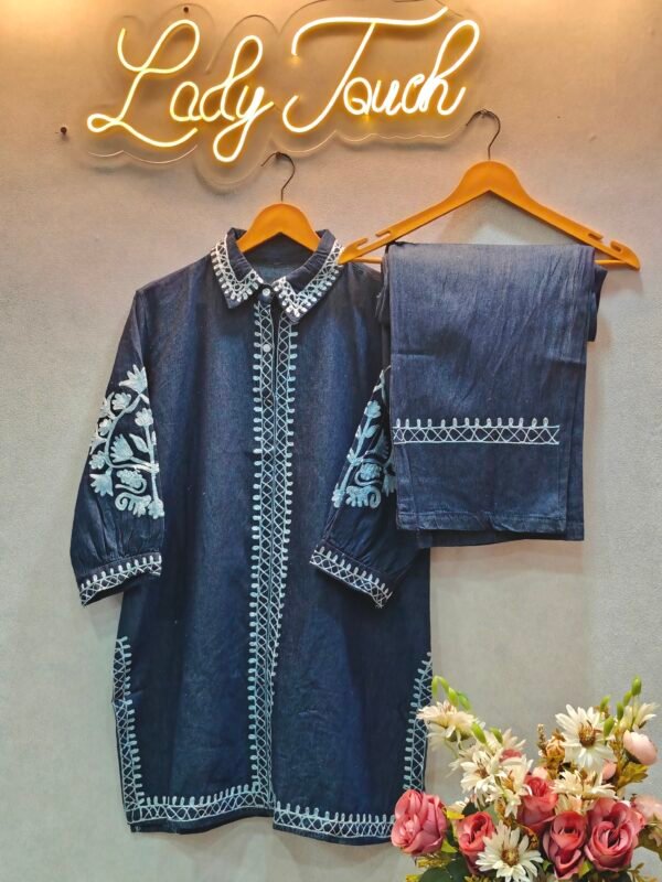 Denim cord set (embroidery)