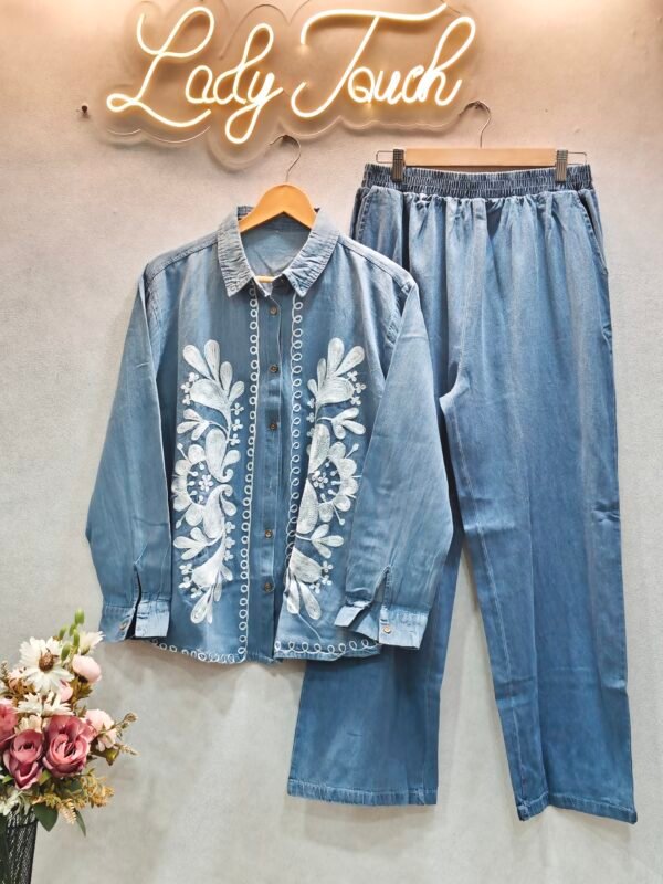 Denim cord set (embroidery)