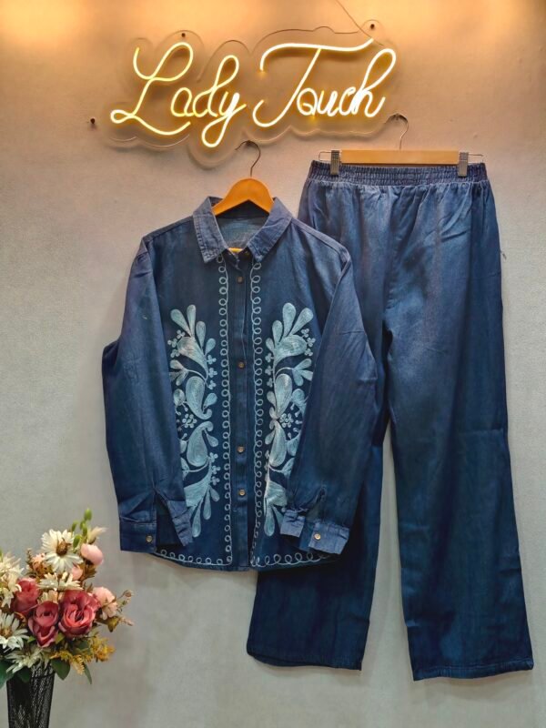 Denim cord set (embroidery)