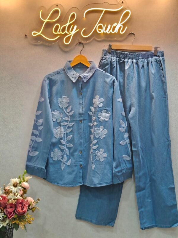 Denim cord set (embroidery)