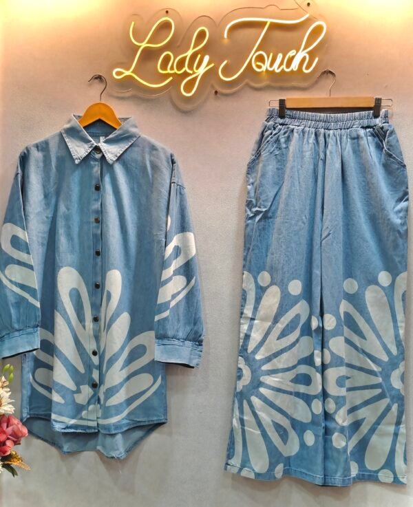 Denim Cord set ( Printed)